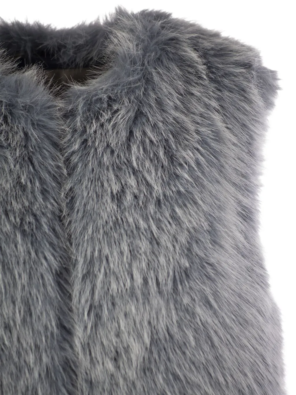 Collarless Fur Vest
