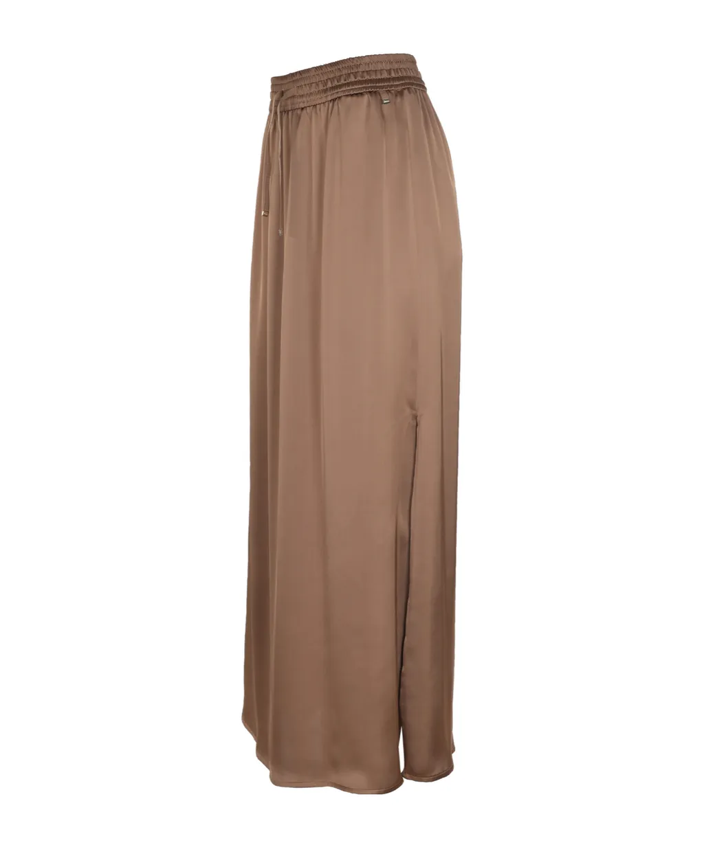 Elasticated-Waist Midi Skirt
