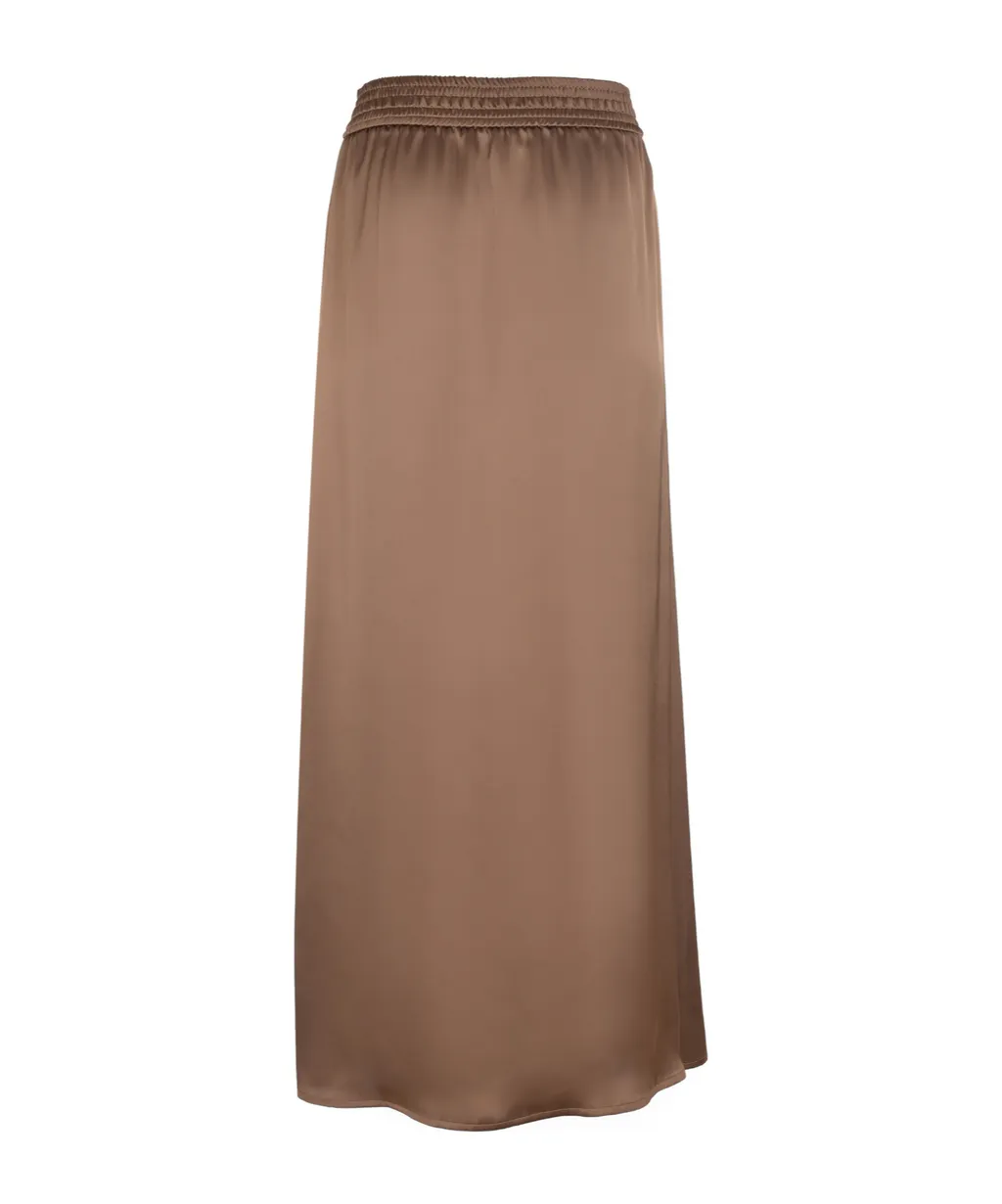 Elasticated-Waist Midi Skirt