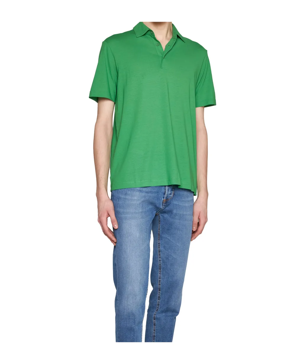 Button-Placket Polo Shirt
