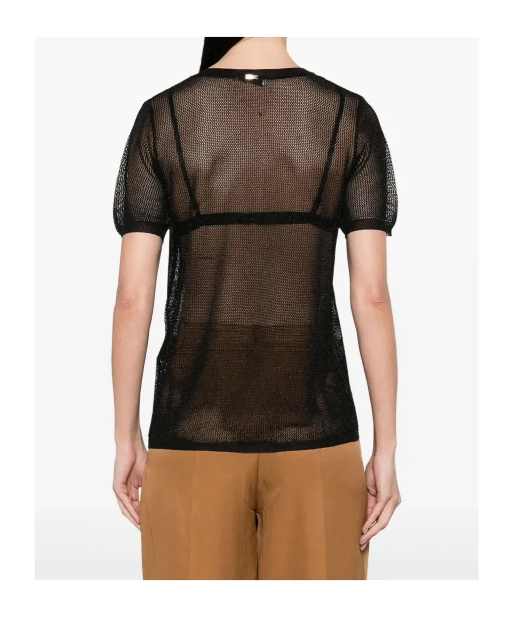 Open-Knit Crewneck T-Shirt