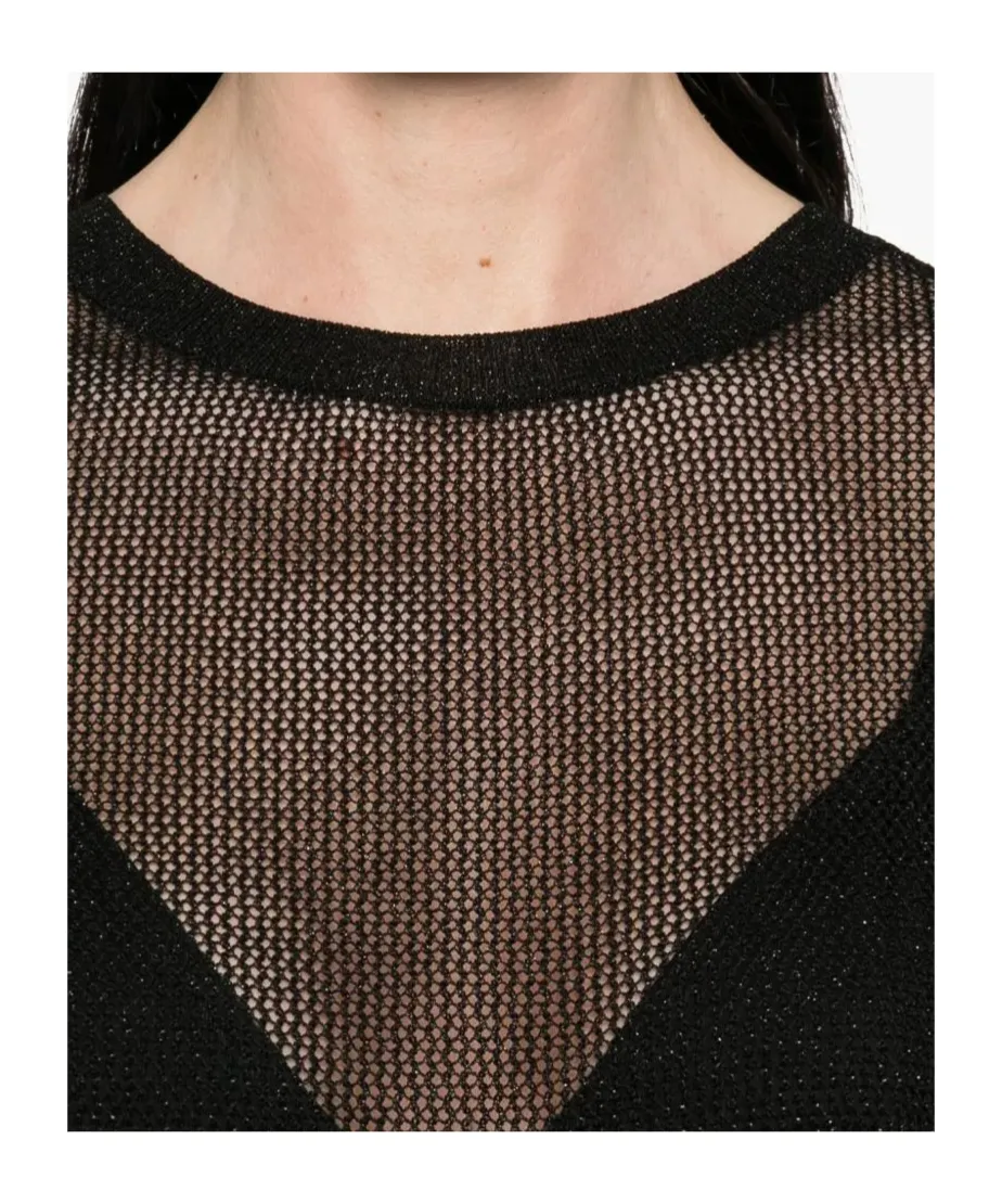 Open-Knit Crewneck T-Shirt
