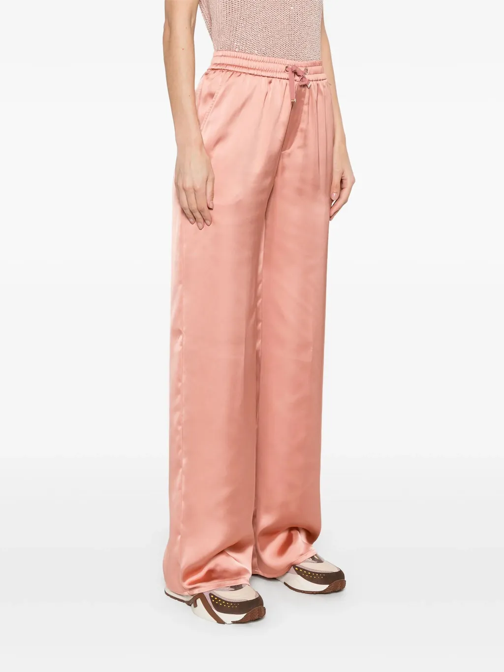 Wide Leg Satin Trousers