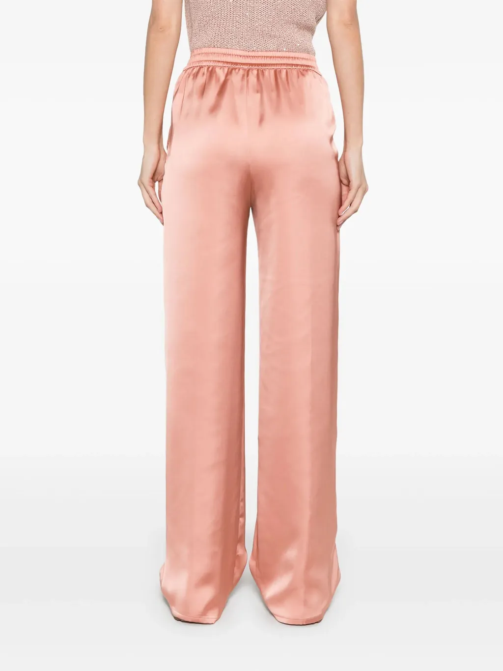 Wide Leg Satin Trousers