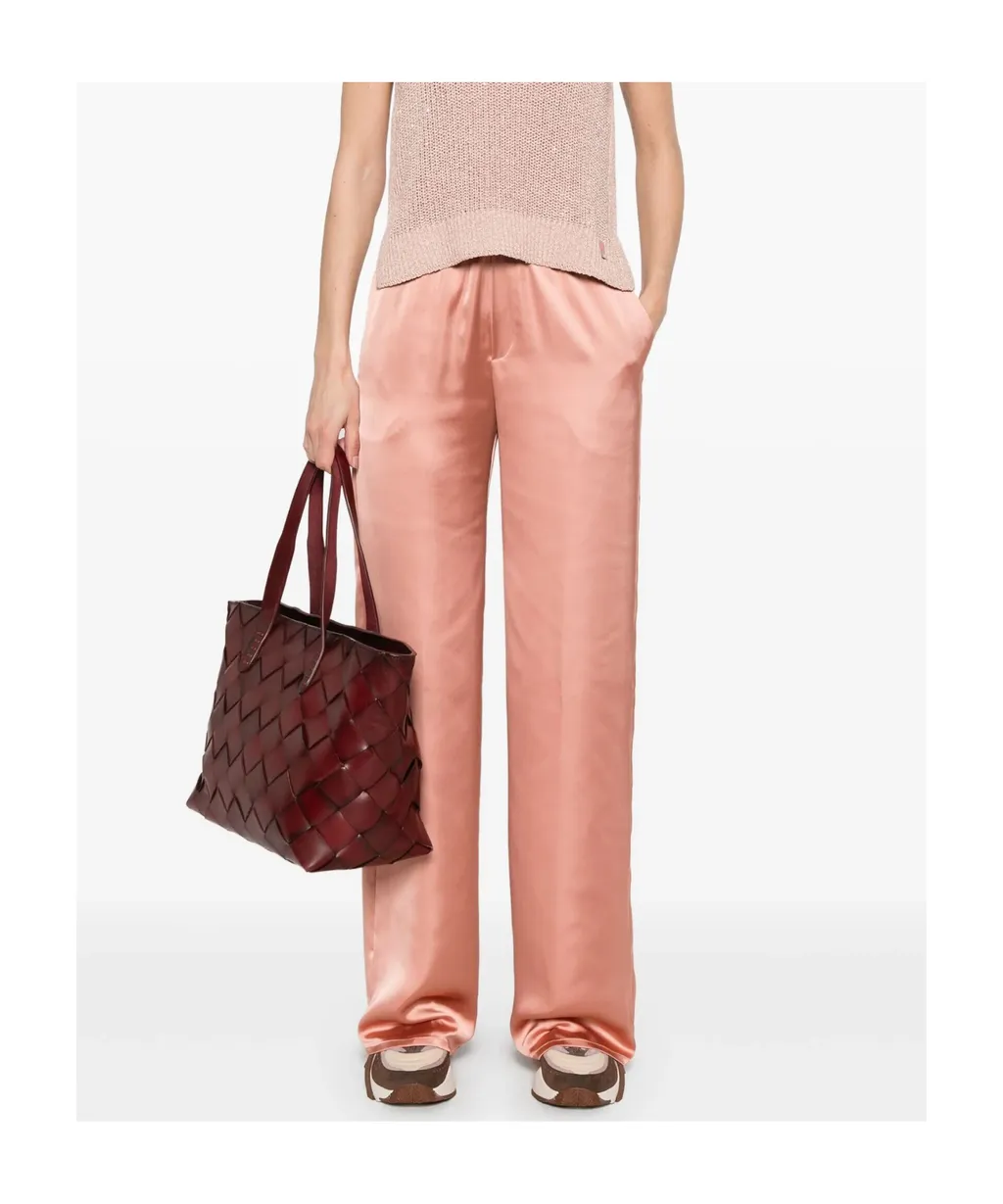 Wide Leg Satin Trousers
