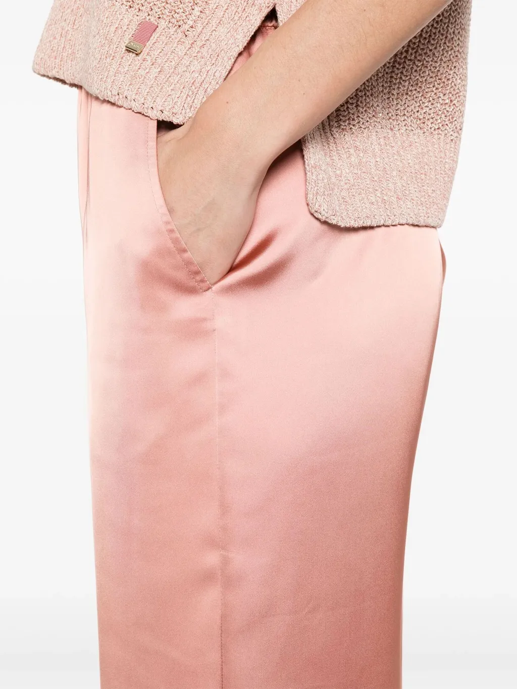 Wide Leg Satin Trousers