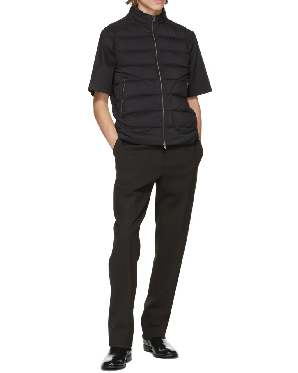Mock-Neck Zipped Down Gilet