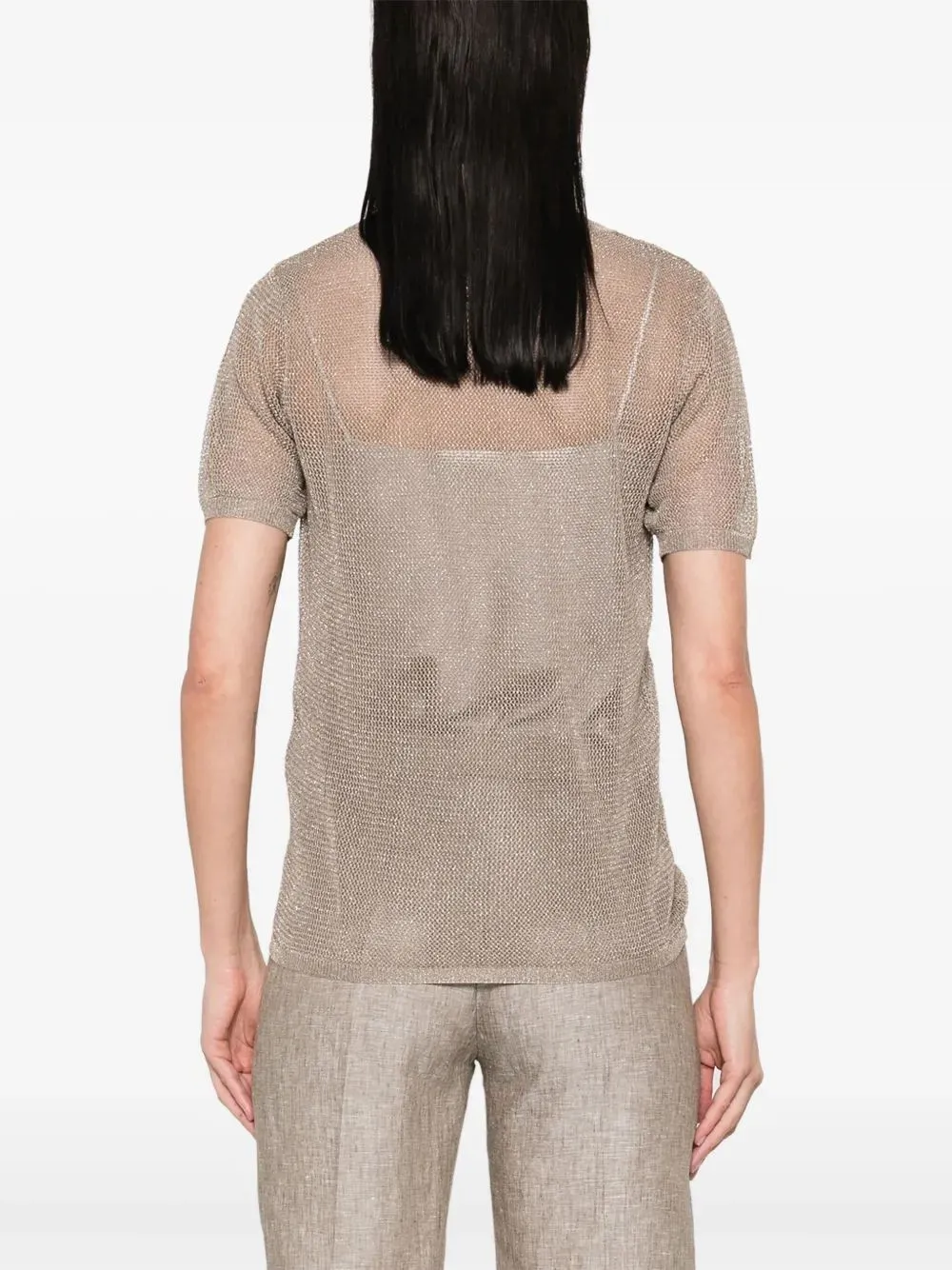 Open-Knit Crewneck T-Shirt