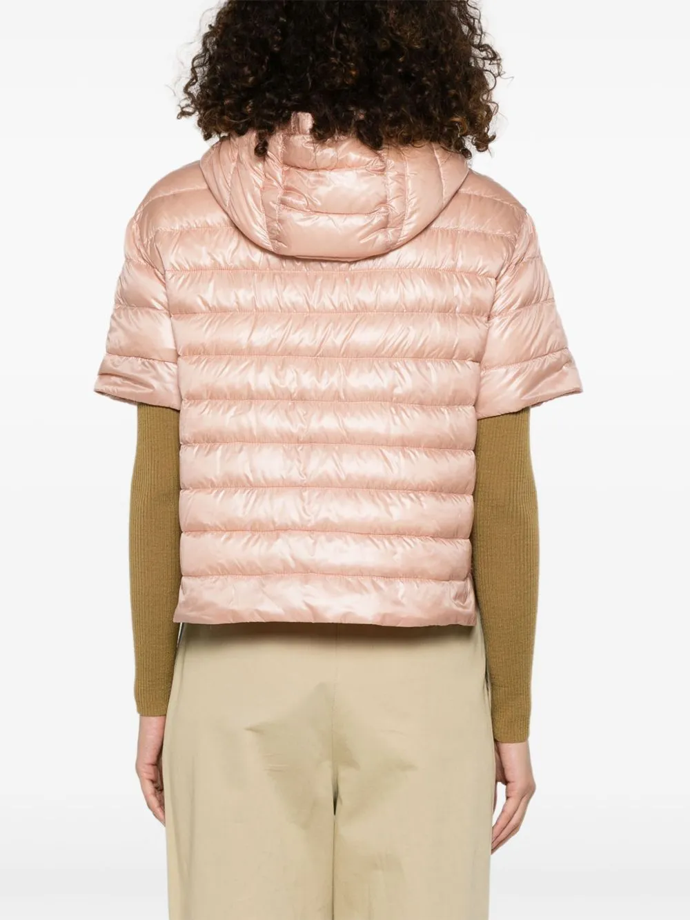 Quilted Short-Sleeved Down Jacket