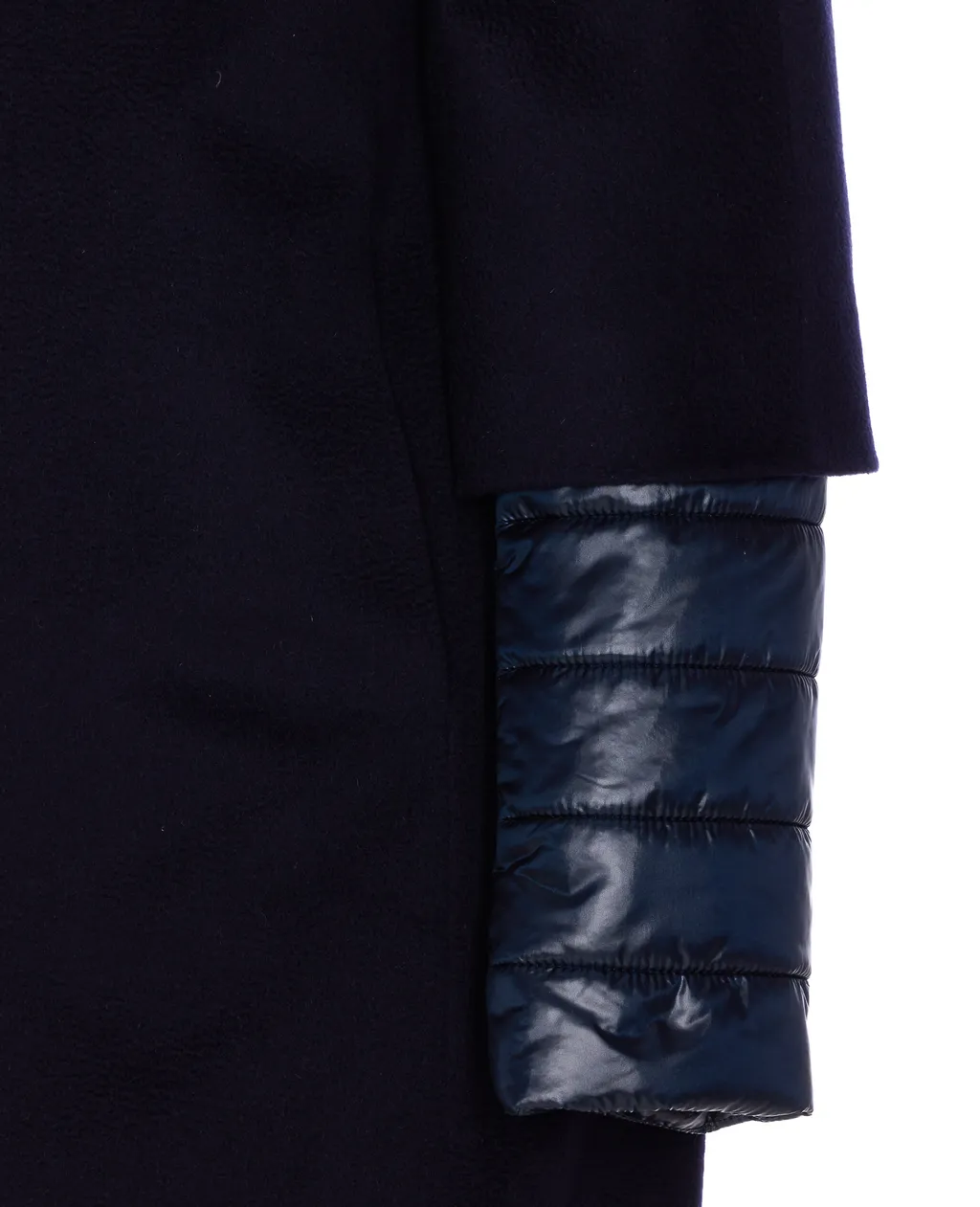 Layered-Sleeved Zip-Up Down Coat
