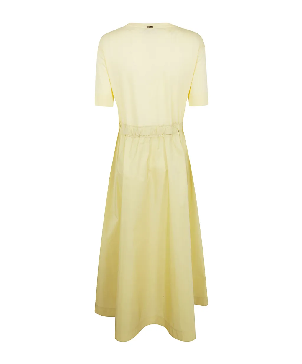 Taffeta-Panel Midi Dress