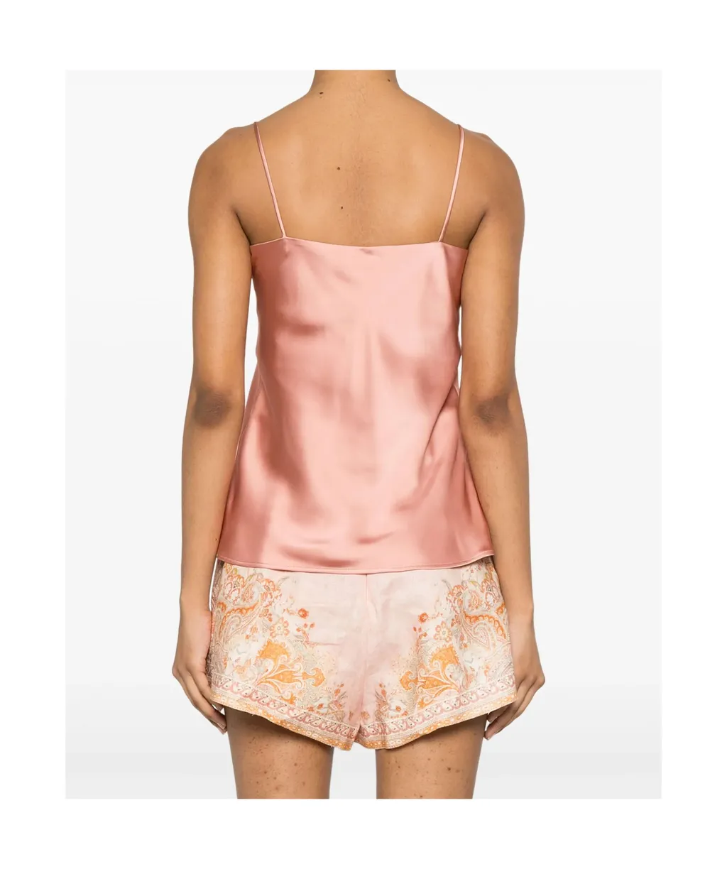 Spaghetti Straps Satin Tank Top
