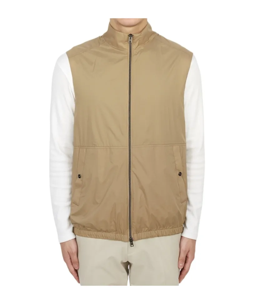 Zippered Stand Collar Vest