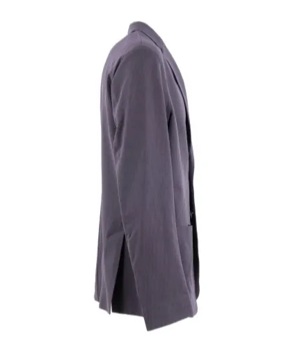 Single-Breasted Seersucker Blazer