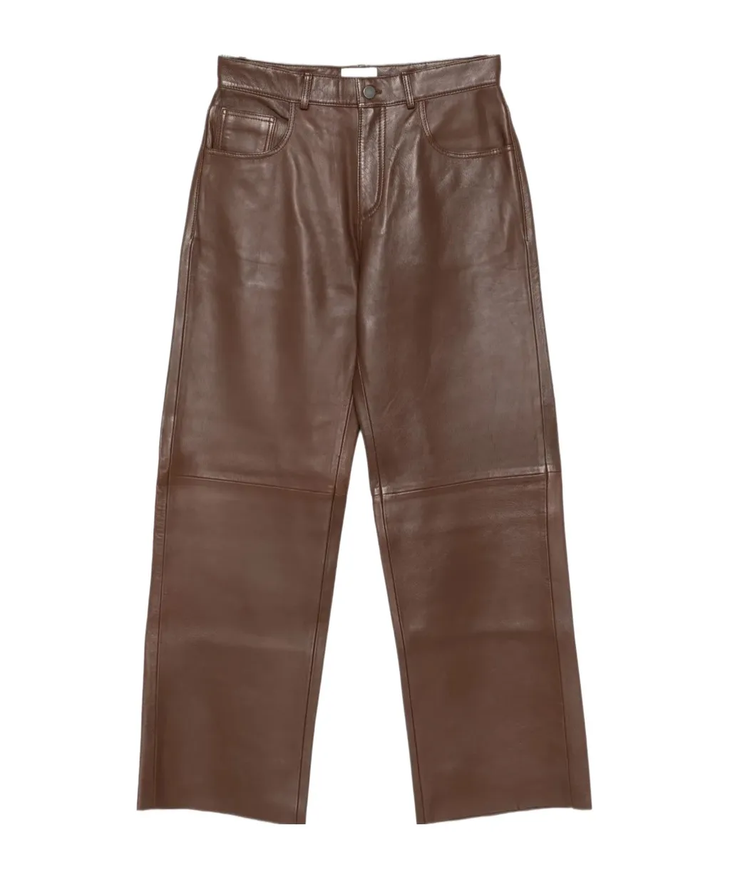 Leather Five-Pocket Trousers