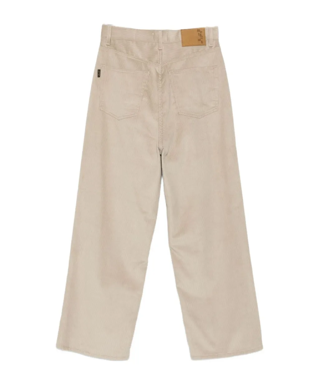 Logo Patch Velvet Denim Trousers