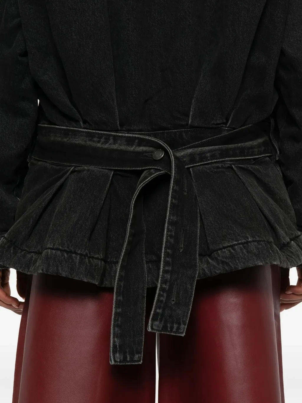 Zippered Long-Sleeved Denim Jacket