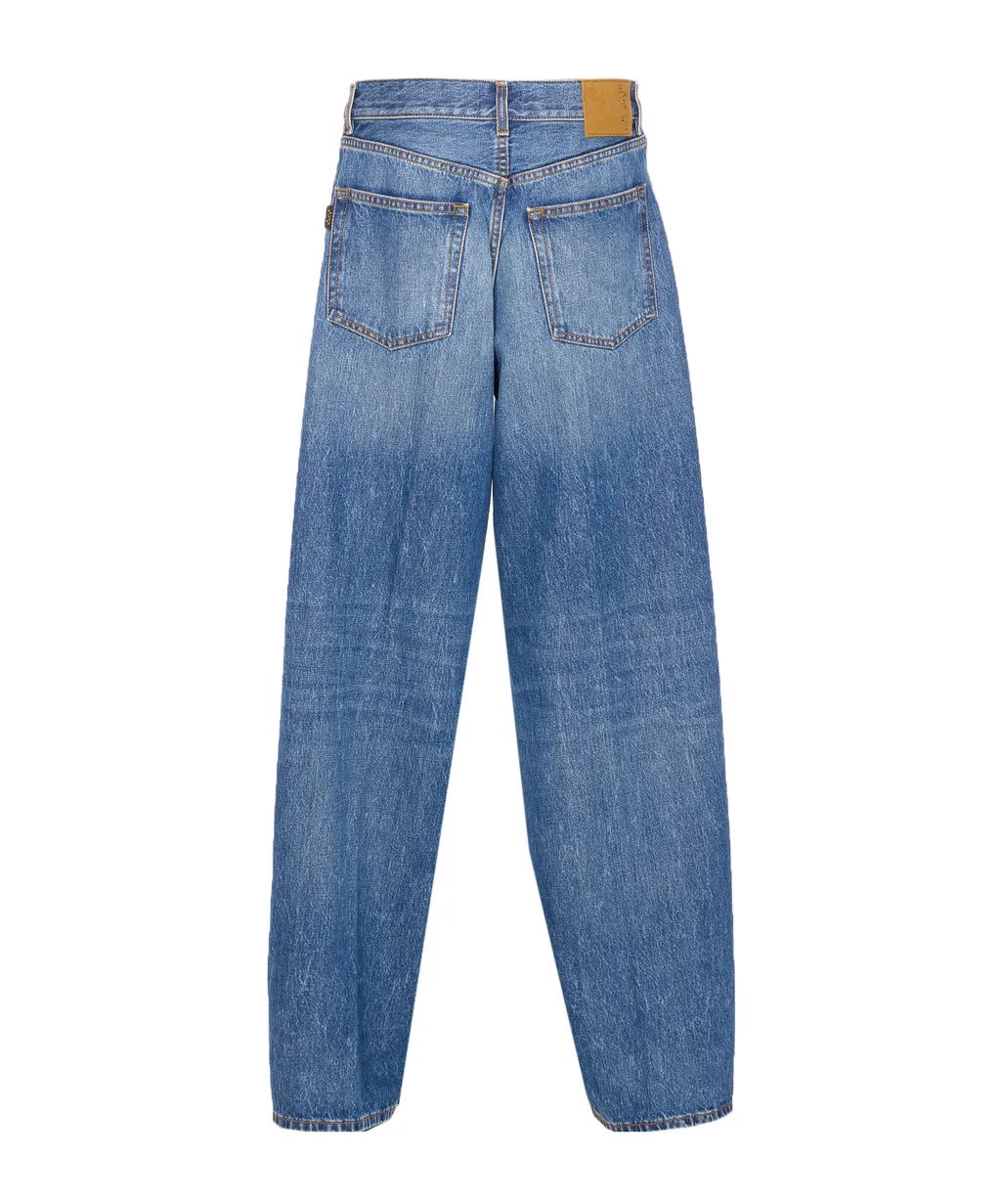 Denim Trousers With Belt Loops