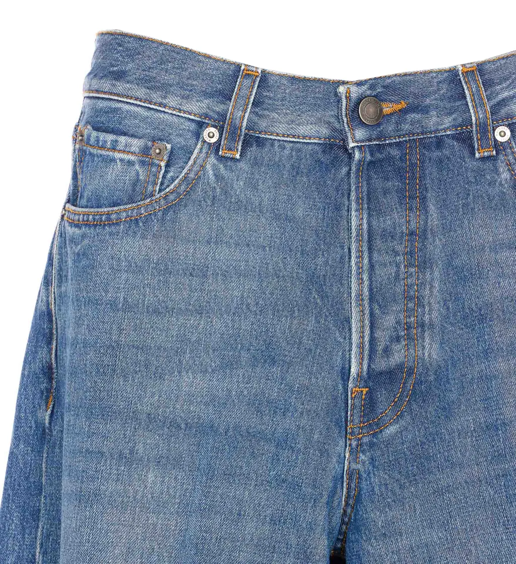 Denim Trousers With Belt Loops