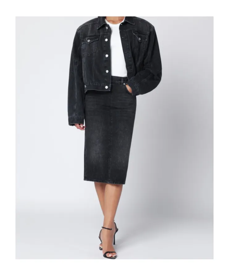Denim Skirt With Belt Loops