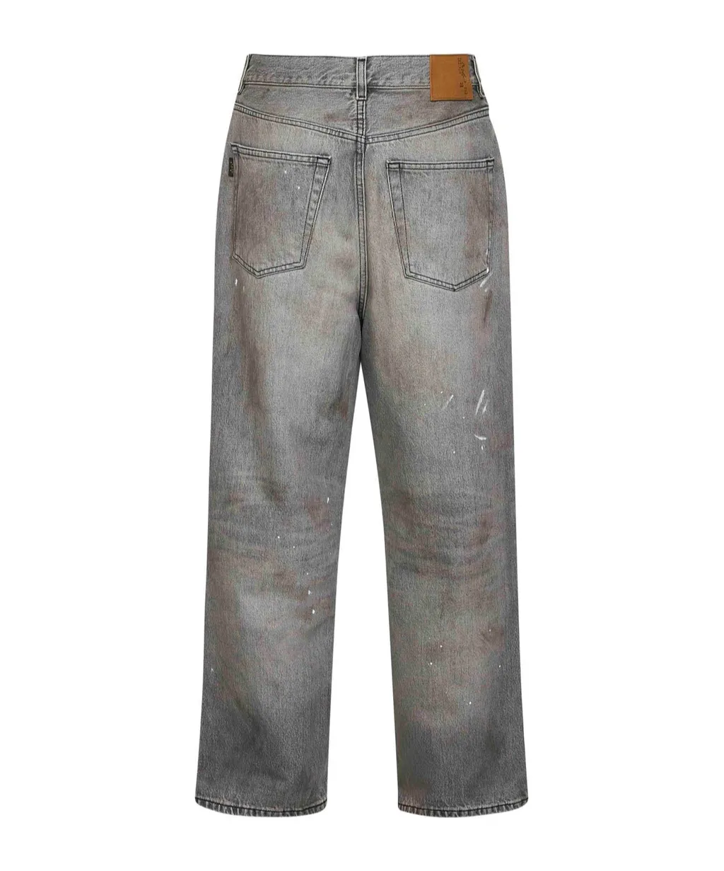 Distressed Wide-Leg Jeans