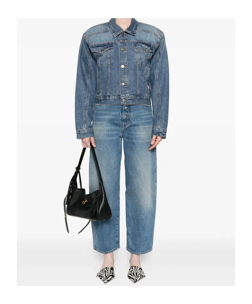 Button-Fastening Denim Jacket