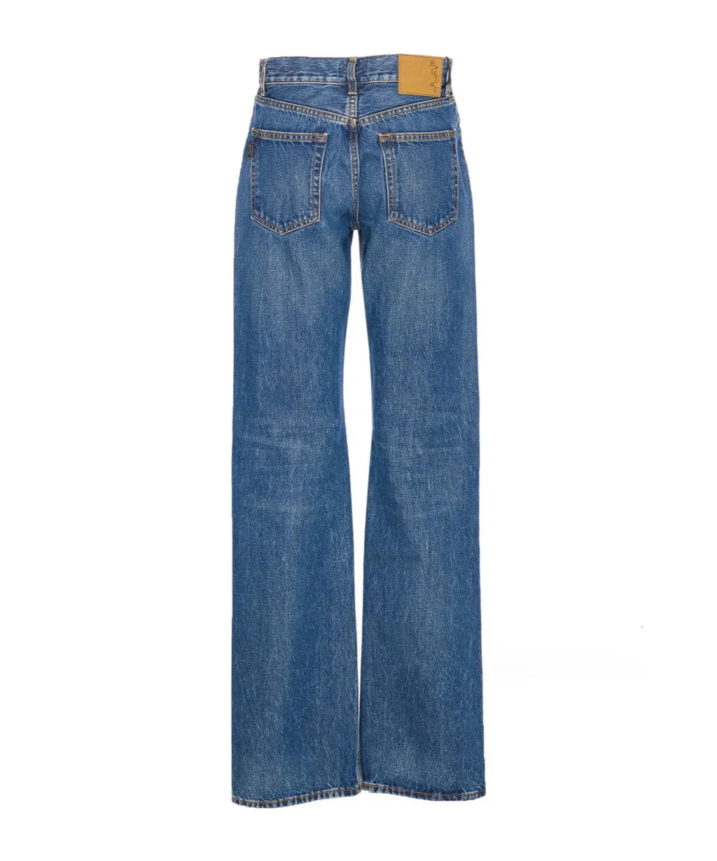 Logo Patch Straight-Leg Denim Trousers