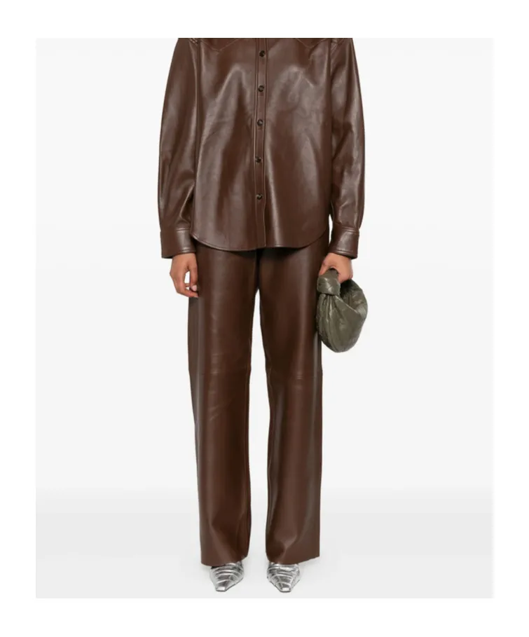 Leather Panelled Pants