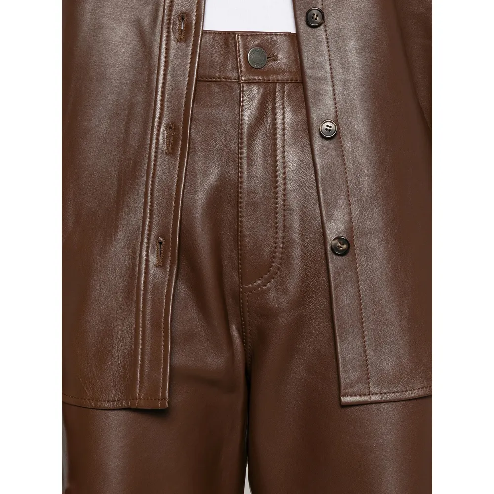 Leather Panelled Pants