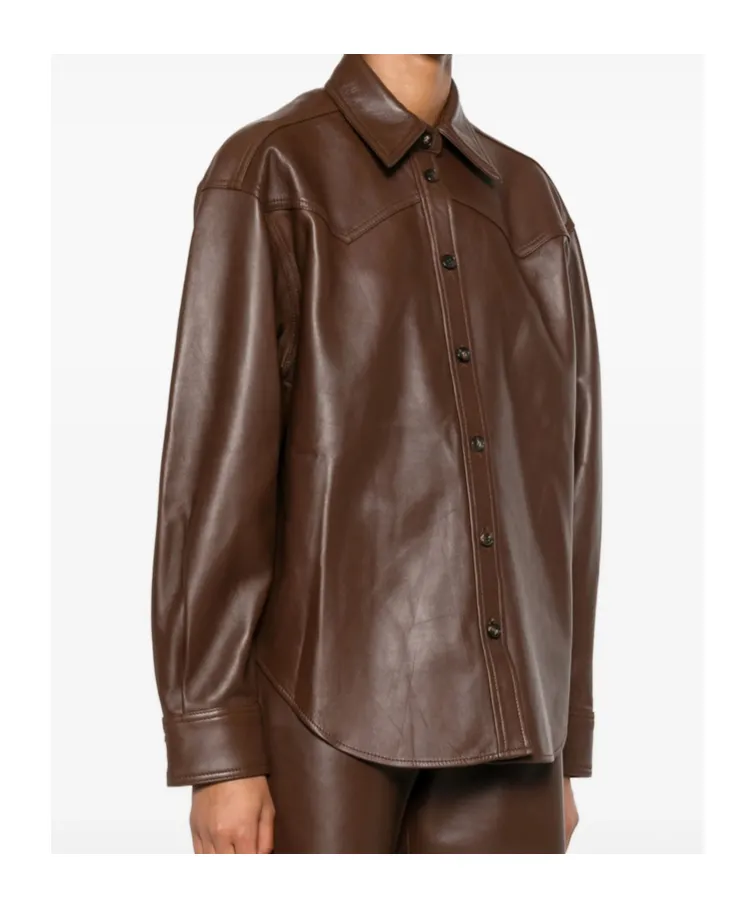 Leather Shirt Jacket
