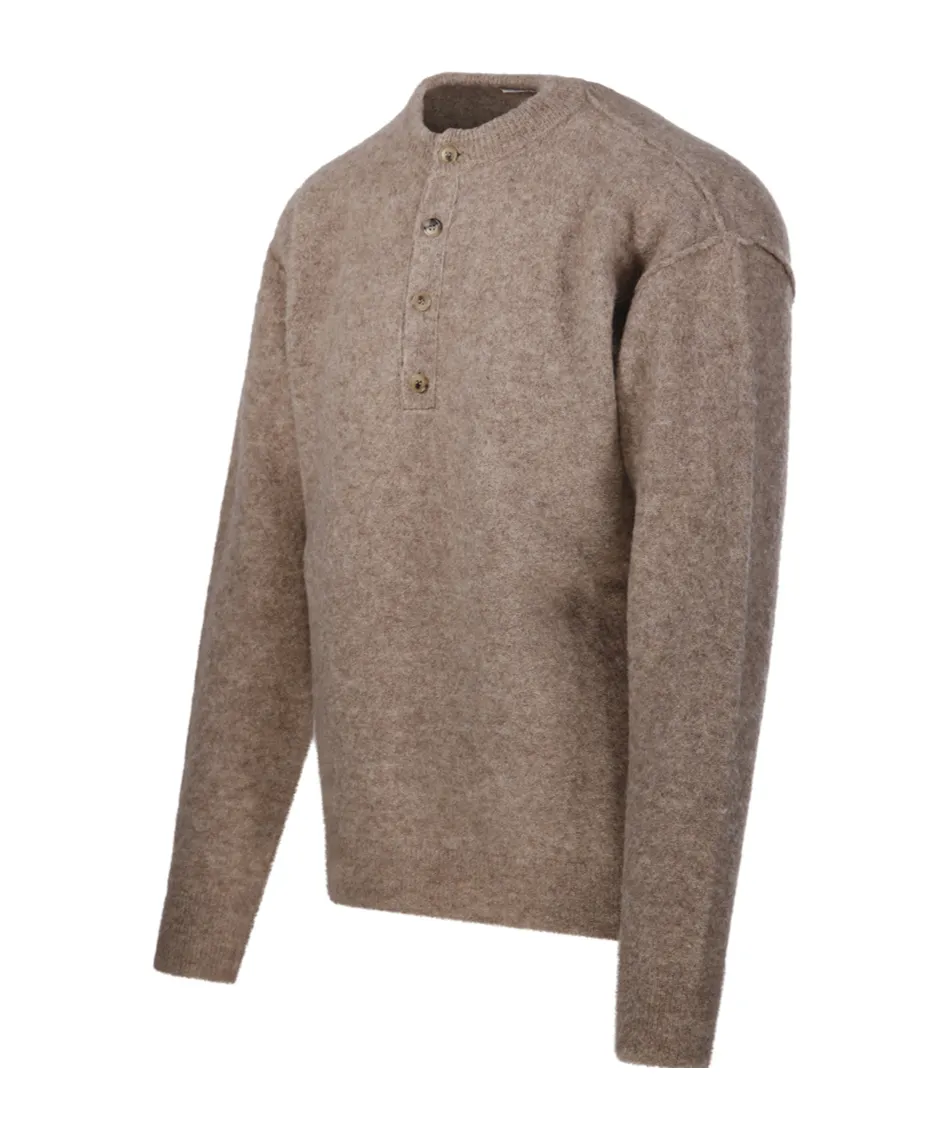 Button-Fastening Sweater