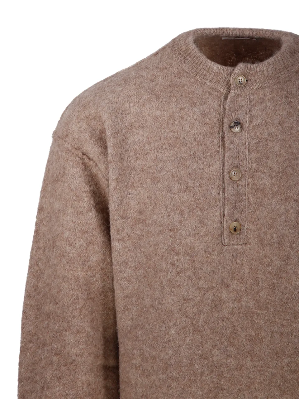 Button-Fastening Sweater