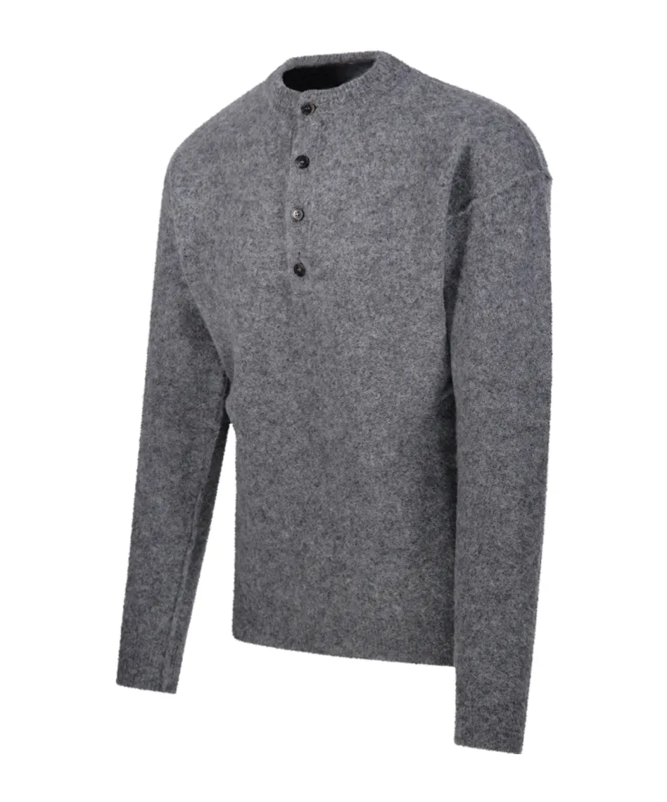 Button-Fastening Sweater
