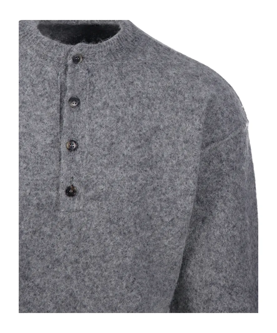 Button-Fastening Sweater