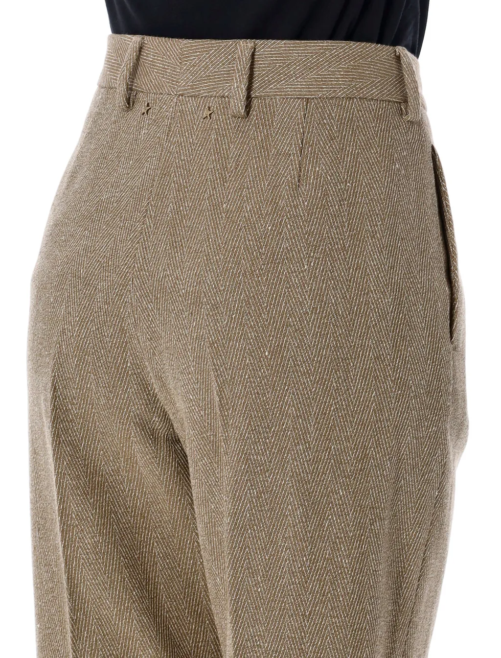 Herringbone Straight-Leg Trousers