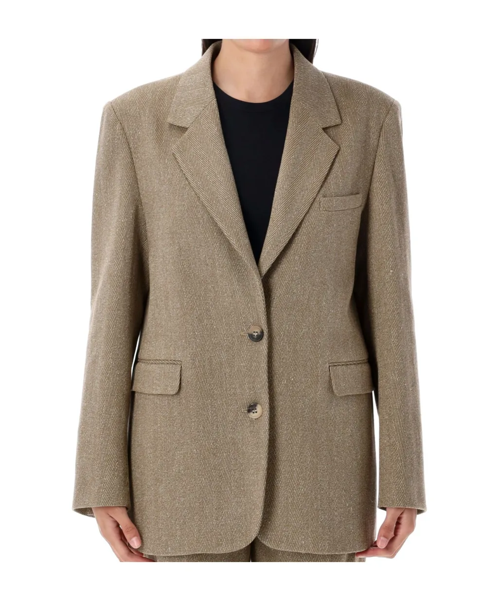 Harringbone Single Breasted Blazer