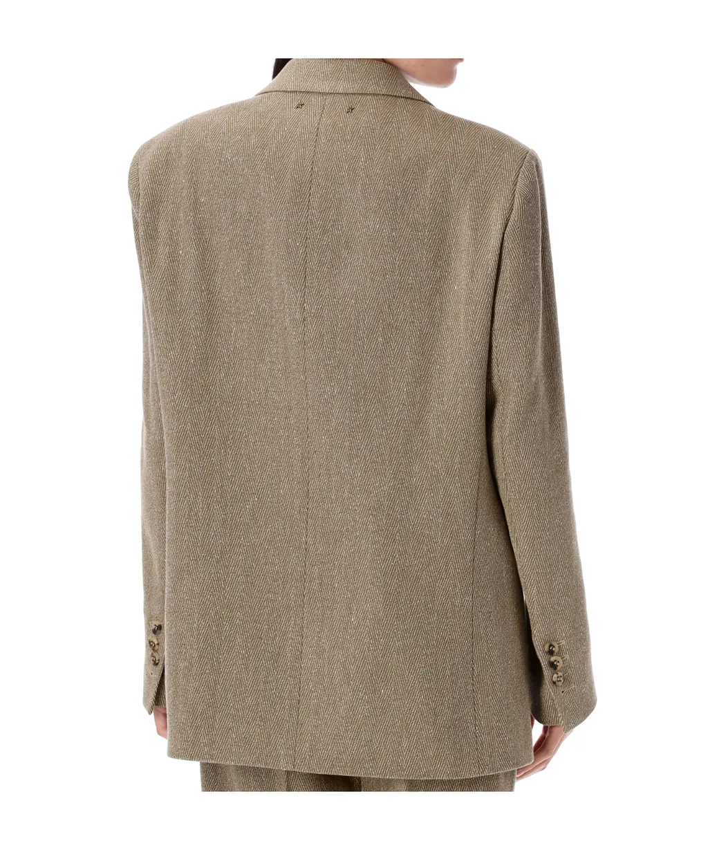 Harringbone Single Breasted Blazer
