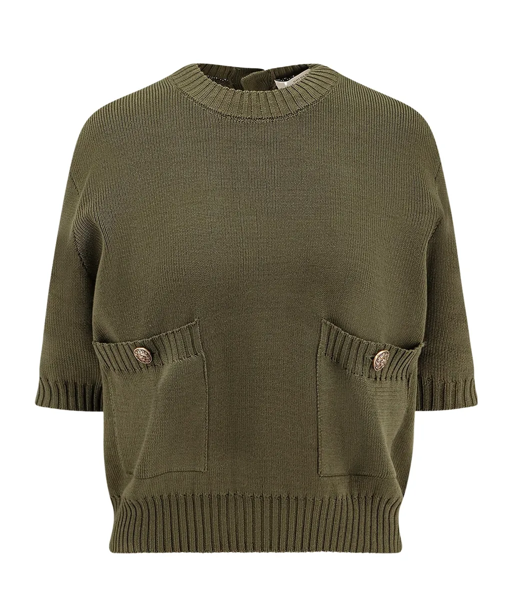 Crew Neck Short Sleeve Sweater