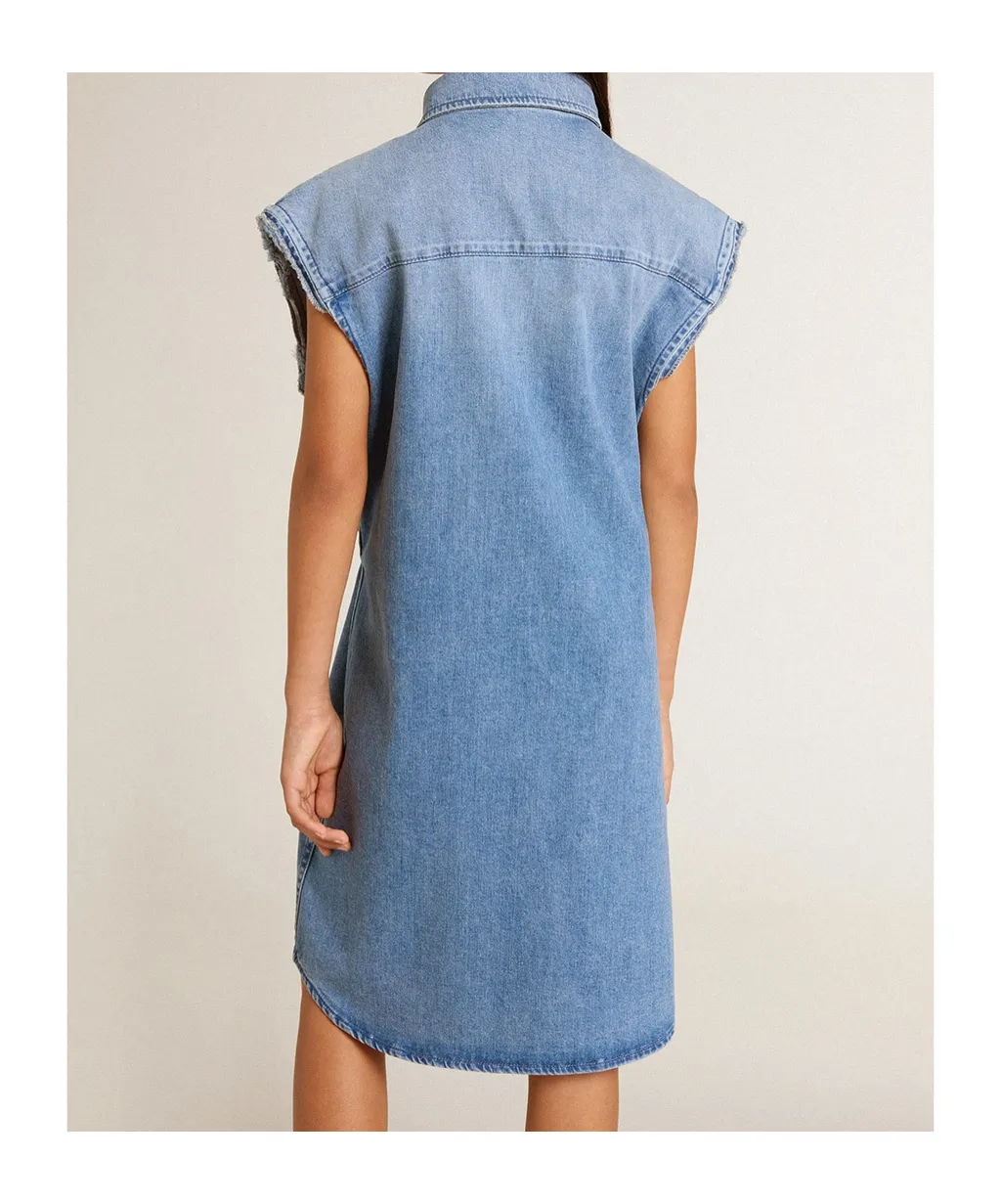 Logo Embroidered Denim Dress