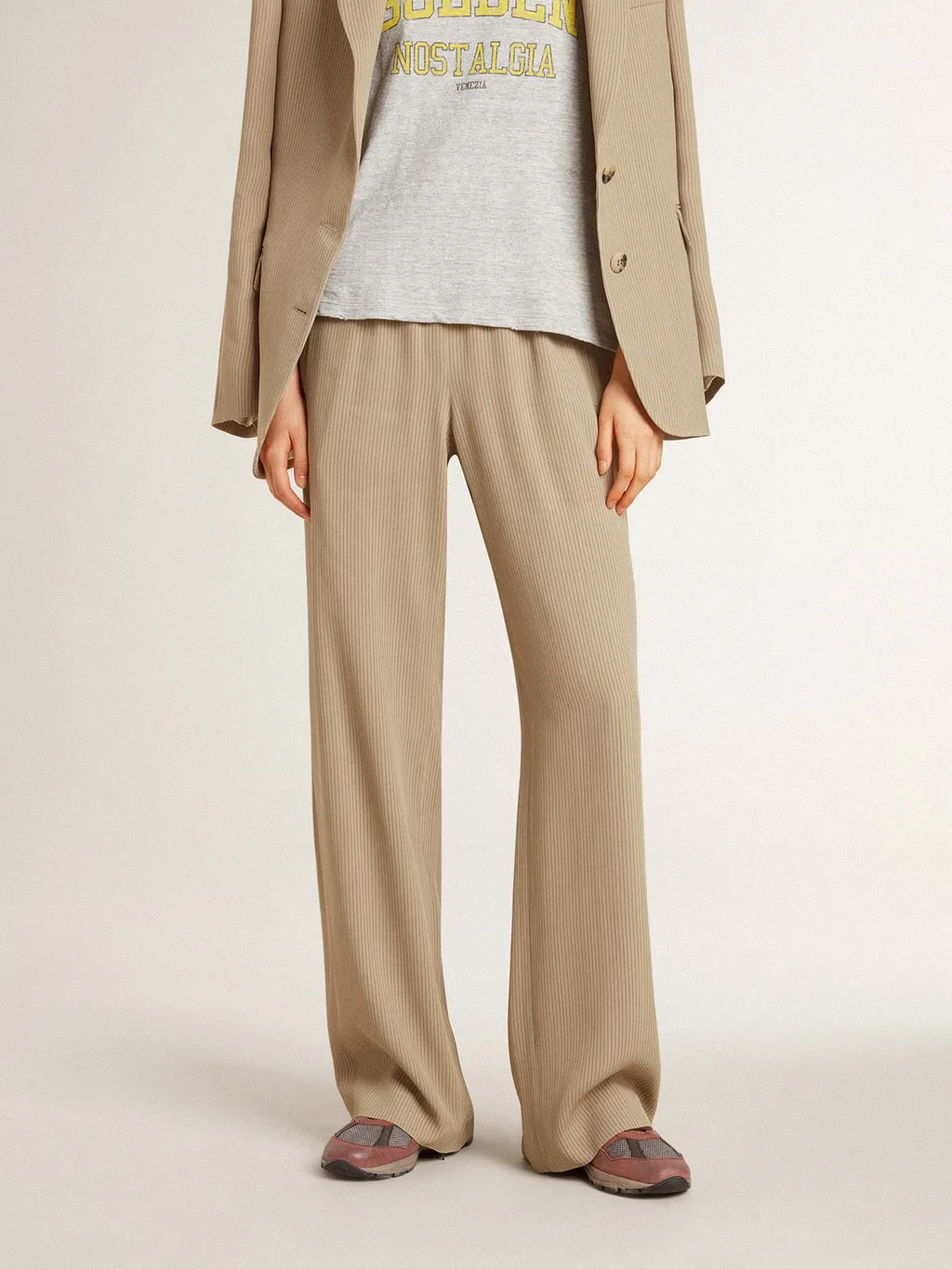 Straight-Leg Pleated Trousers