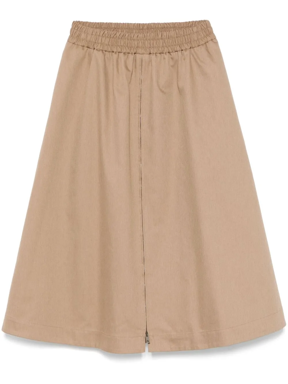 Morena Front-Zip Midi Skirt