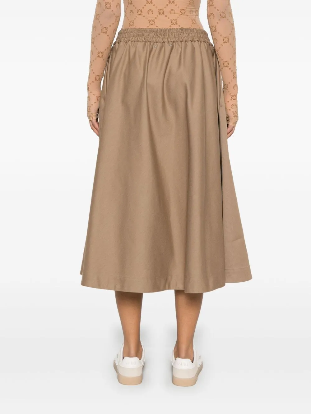 Morena Front-Zip Midi Skirt