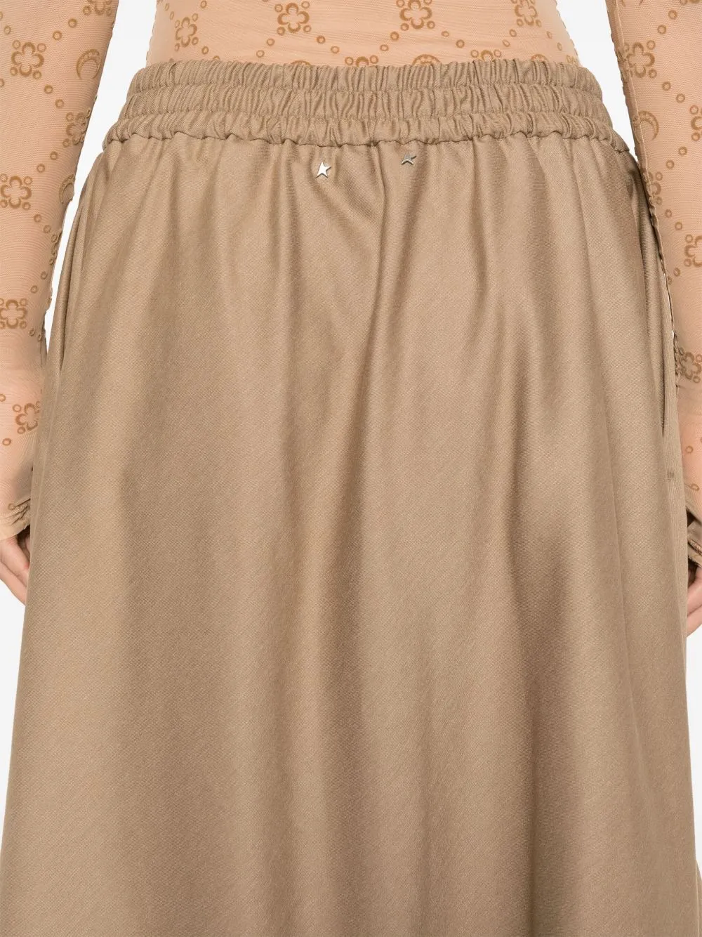Morena Front-Zip Midi Skirt