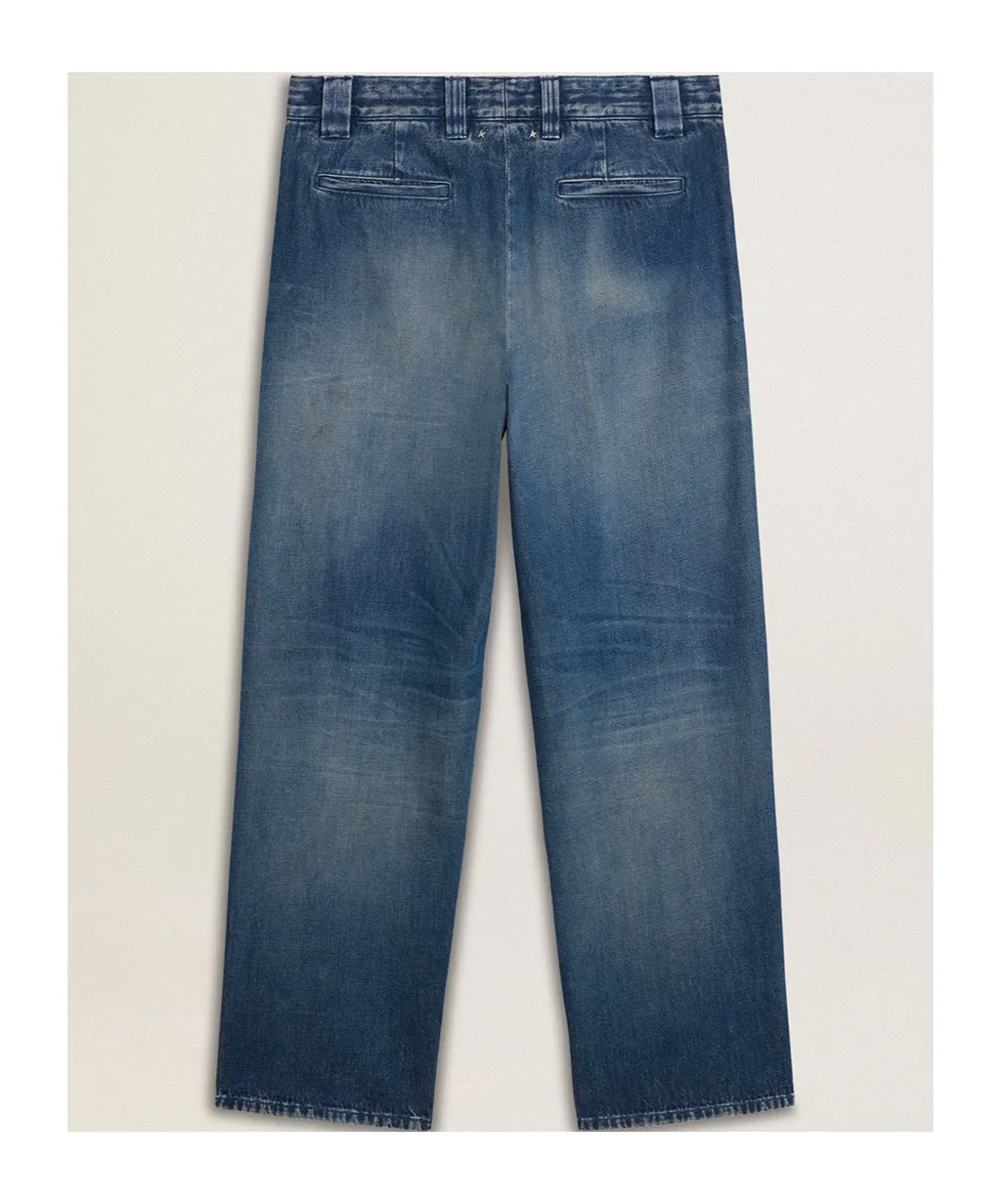 Straight-Leg Distressed Jeans