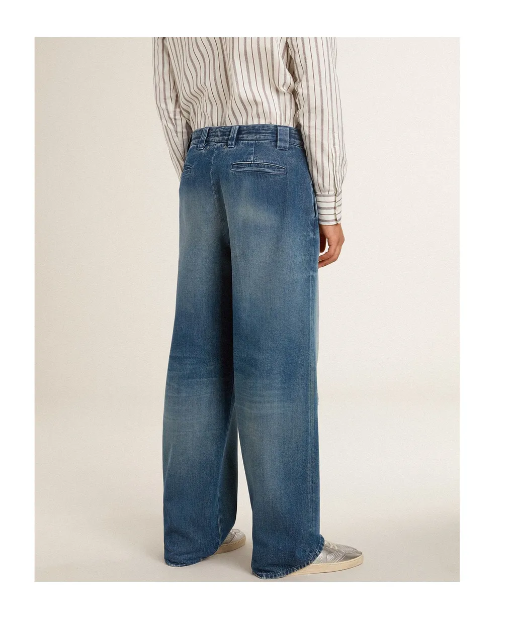 Straight-Leg Distressed Jeans
