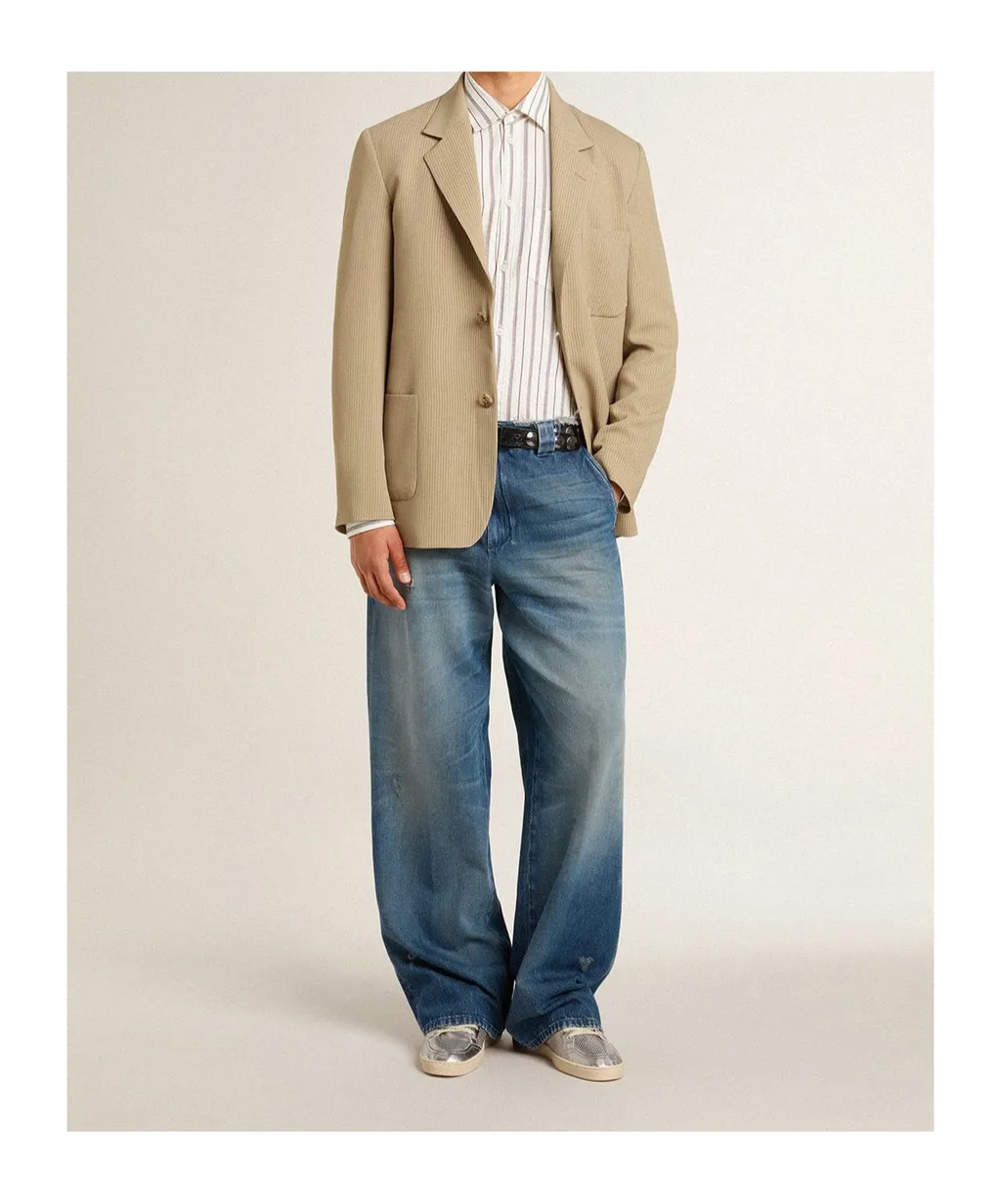 Straight-Leg Distressed Jeans