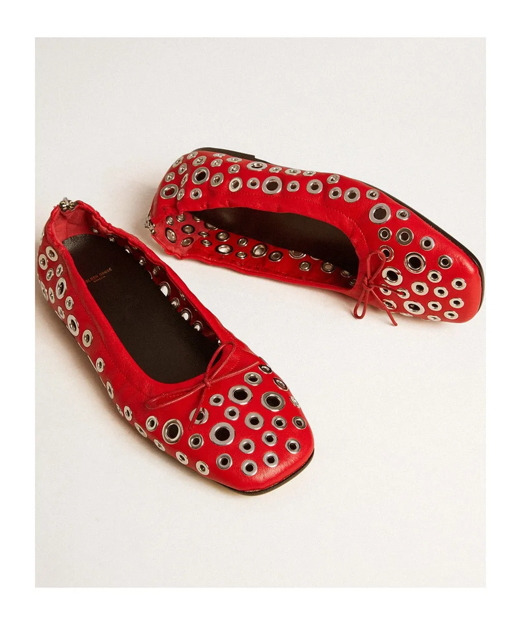 Amy Eyelet-Detailed Ballet Flats