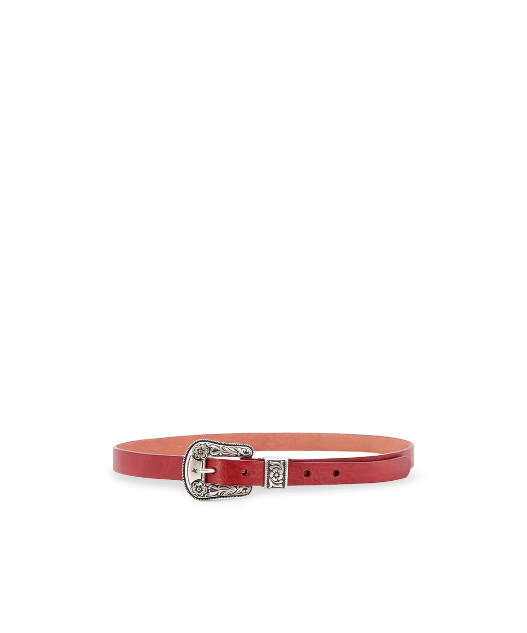 Floral Engraved Buckled Belt