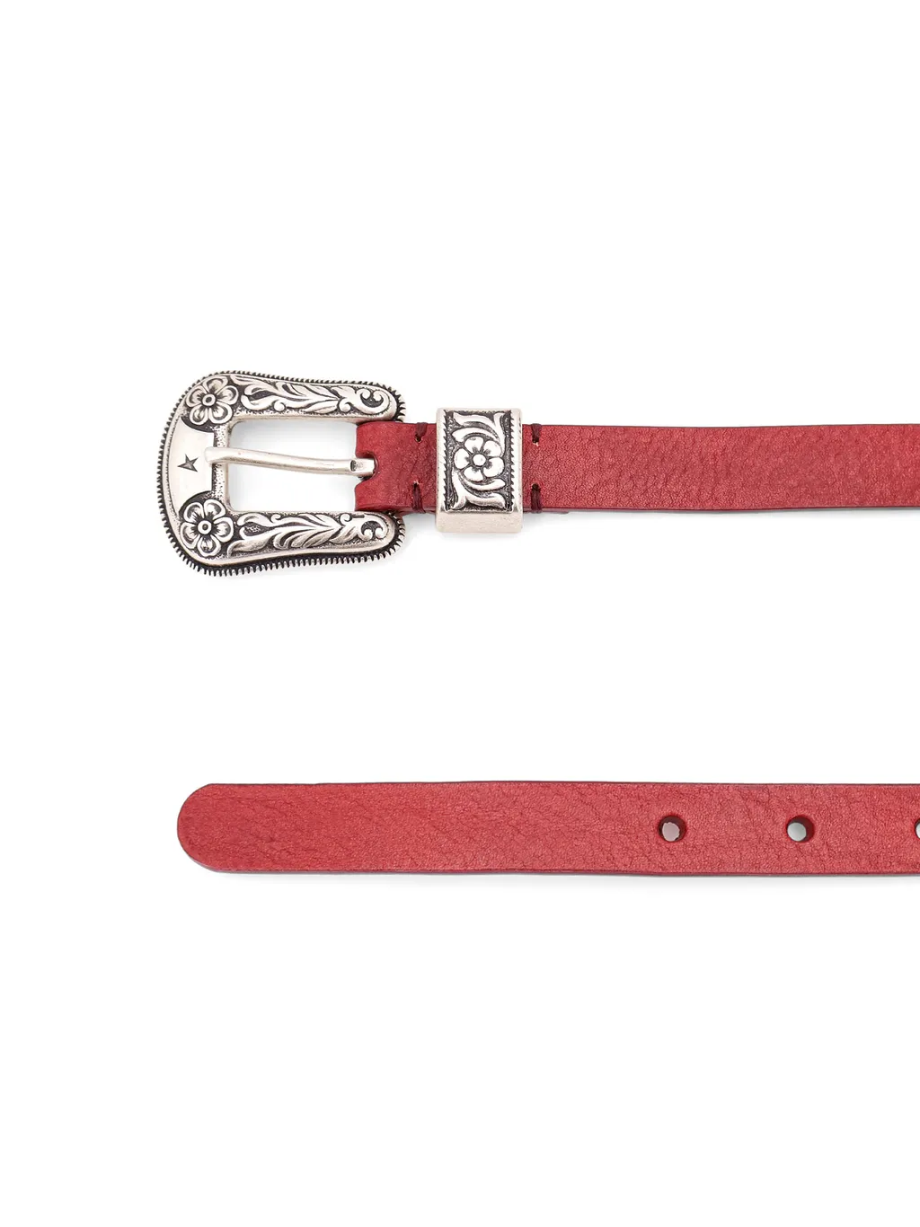 Floral Engraved Buckled Belt
