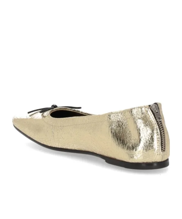 Square-Toe Bow Detailed Ballerina Shoes